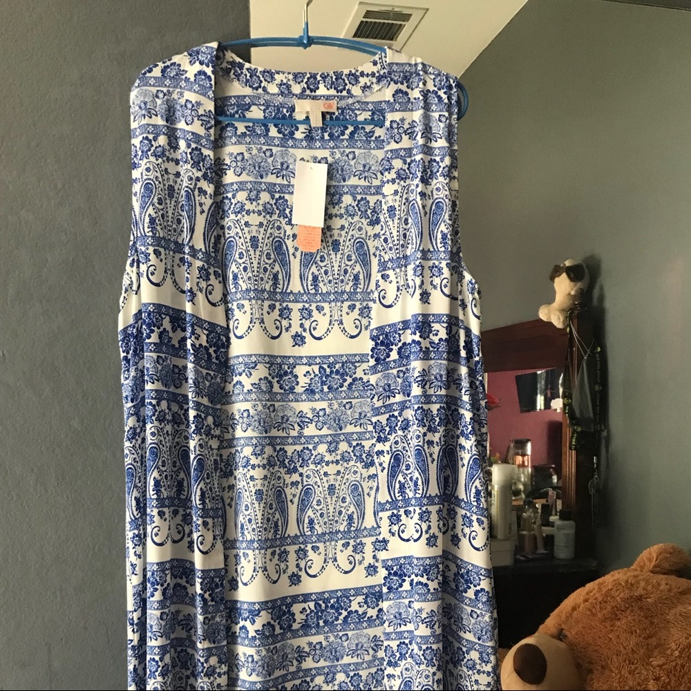 Beautiful blue and white duster